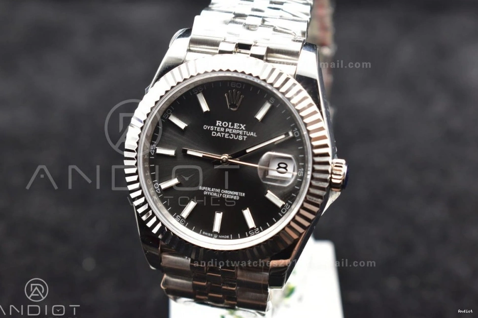Stick Dial Best DateJust Jubilee 904L 41 SA3235 DIWF Bracelet Edition Grey on Steel 1:1 126334 0318